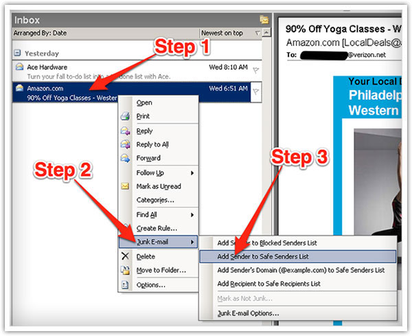 Whitelisting in outlook