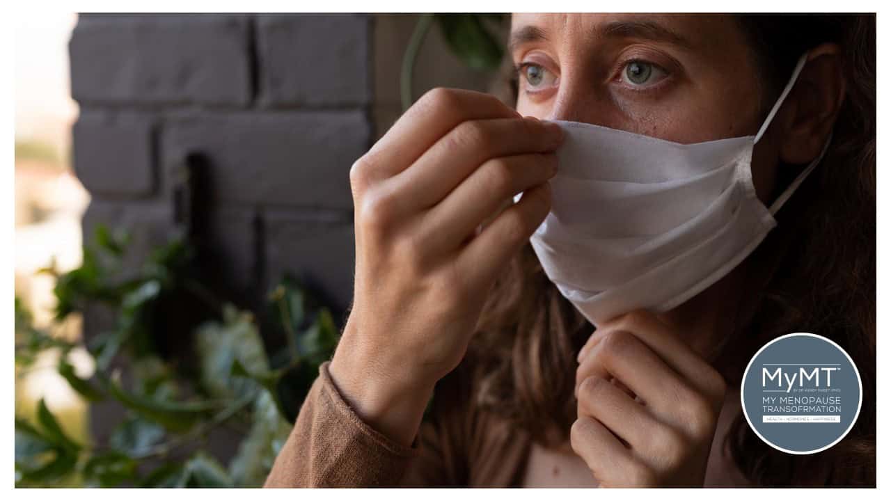 Woman wearing mask