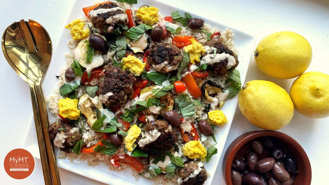 Moroccan Lamb Meatballs and Rice Salad An iron boost for women in peri